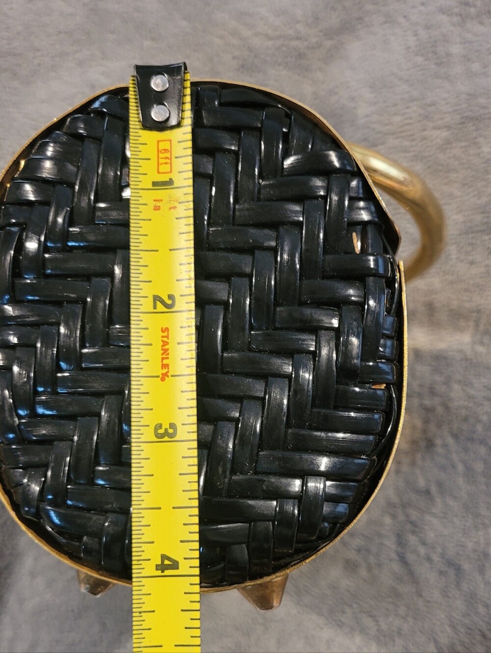 1950-1960s Marcus Brothers Vintage Basket Weave Handbag w/ Gold Metal Lid *Rare* - Picture 11 of 12